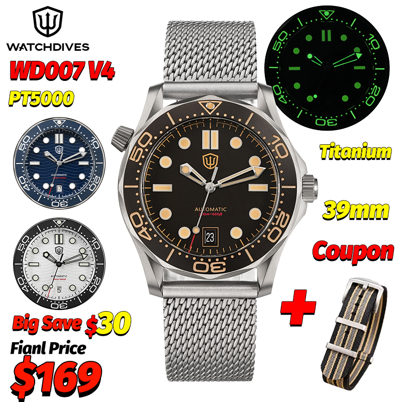 Titanium Sport Watch - Watchdives Wd007 V4 39Mm NTTD Orologio