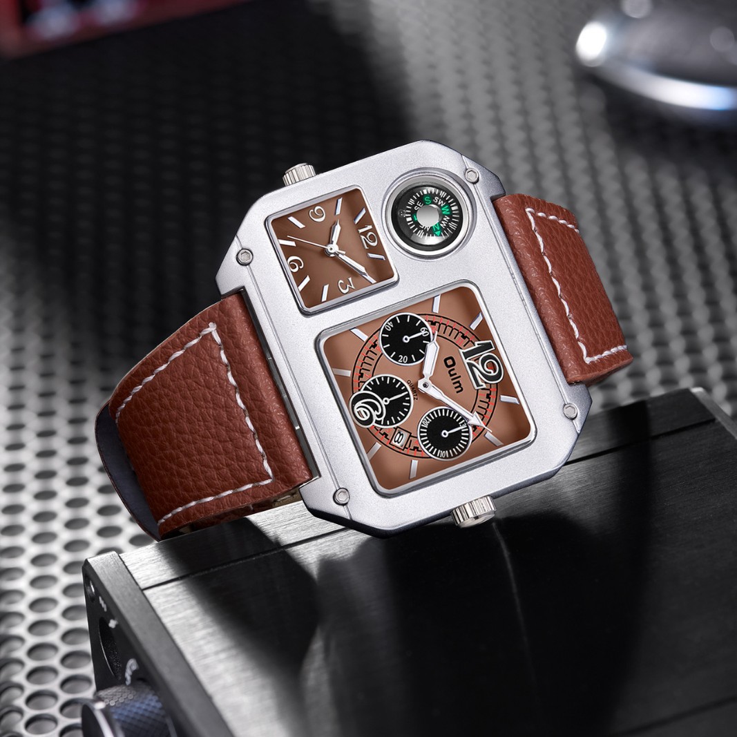 Compass Watch Luxury - Orologio quadrato da uomo, orologio al
