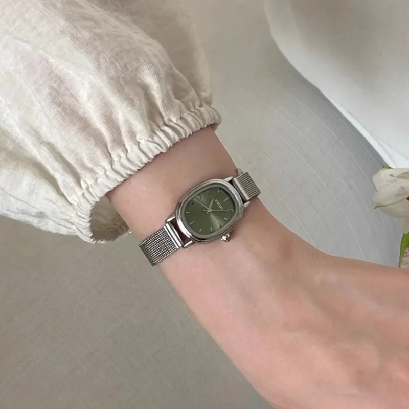 Luxury Watch Ladies - Piccolo quadrante ovale verde orologio semplice