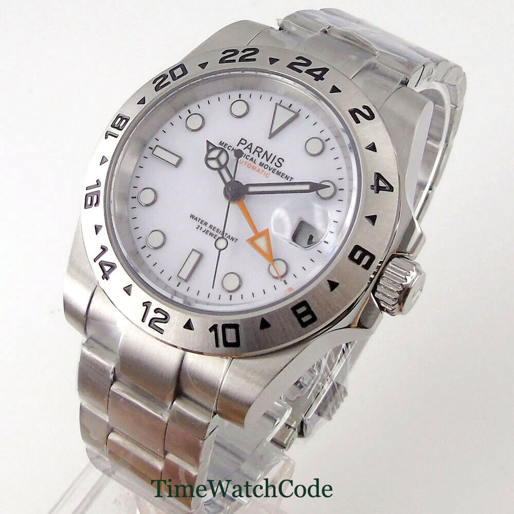 Parnis 40mm vetro zaffiro orol - Gmt Dual Timezone Watch recensione e prezzo
