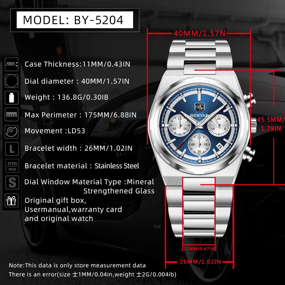 BENYAR 40MM Orologio al quarzo - Luxury Watch Second Hand recensione e prezzo